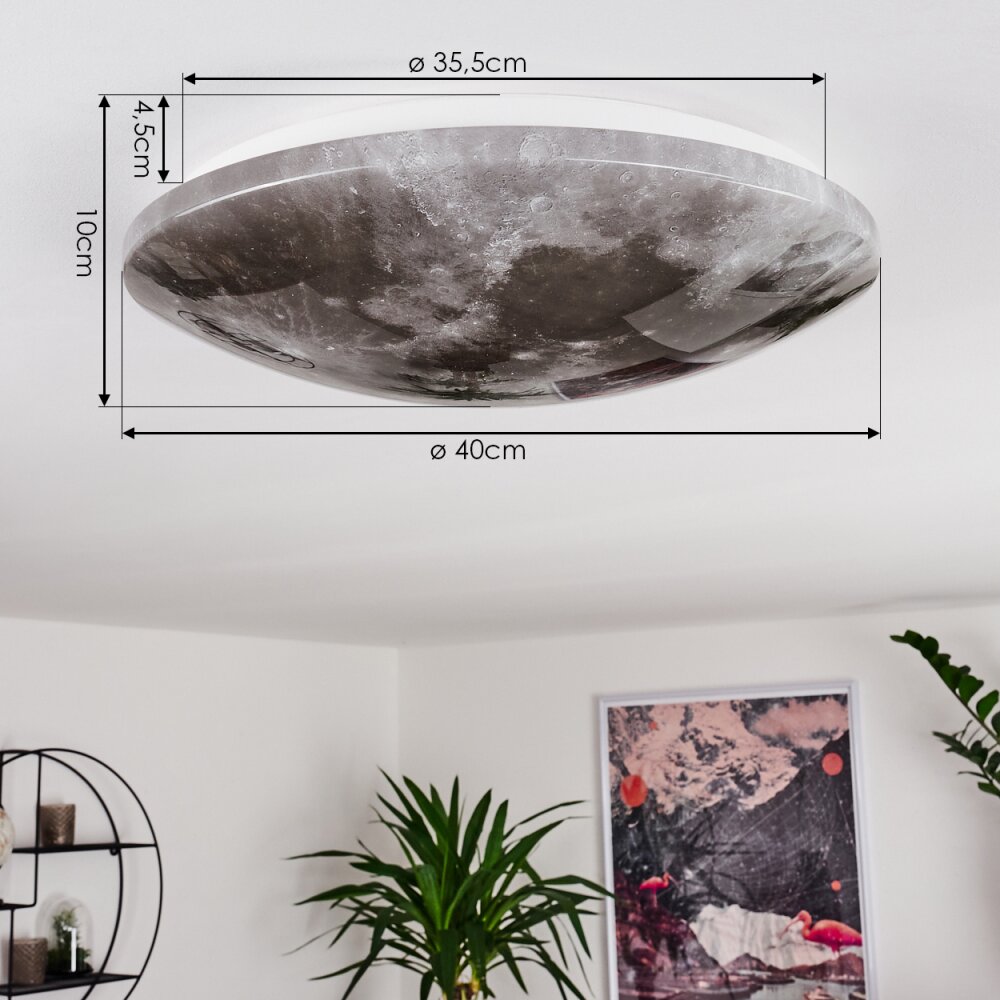Keru Ceiling Light LED white, 1-light source, Remote control