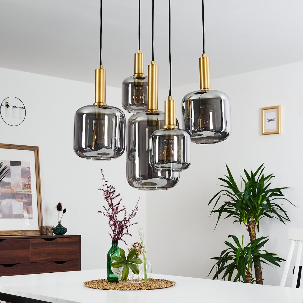 Maliali Pendant Light gold, brass, black, 5-light sources