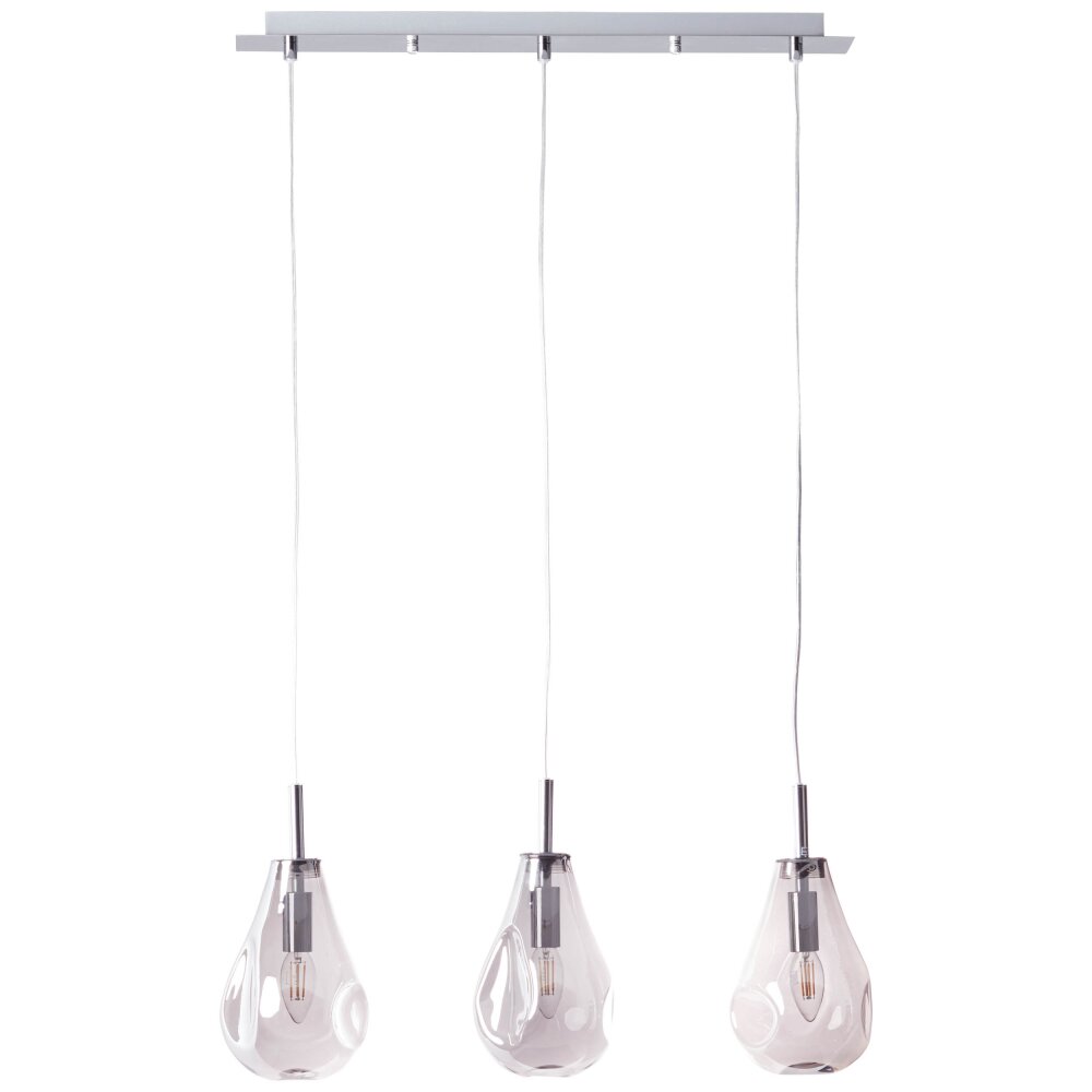 Brilliant Living Drops Pendant Light chrome, 3-light sources