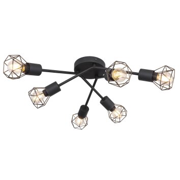 Globo XARA I Ceiling Light black, 6-light sources