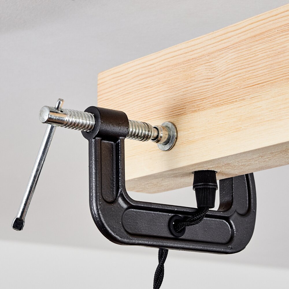 Hautahi Pendant Light Light wood, black, 3-light sources