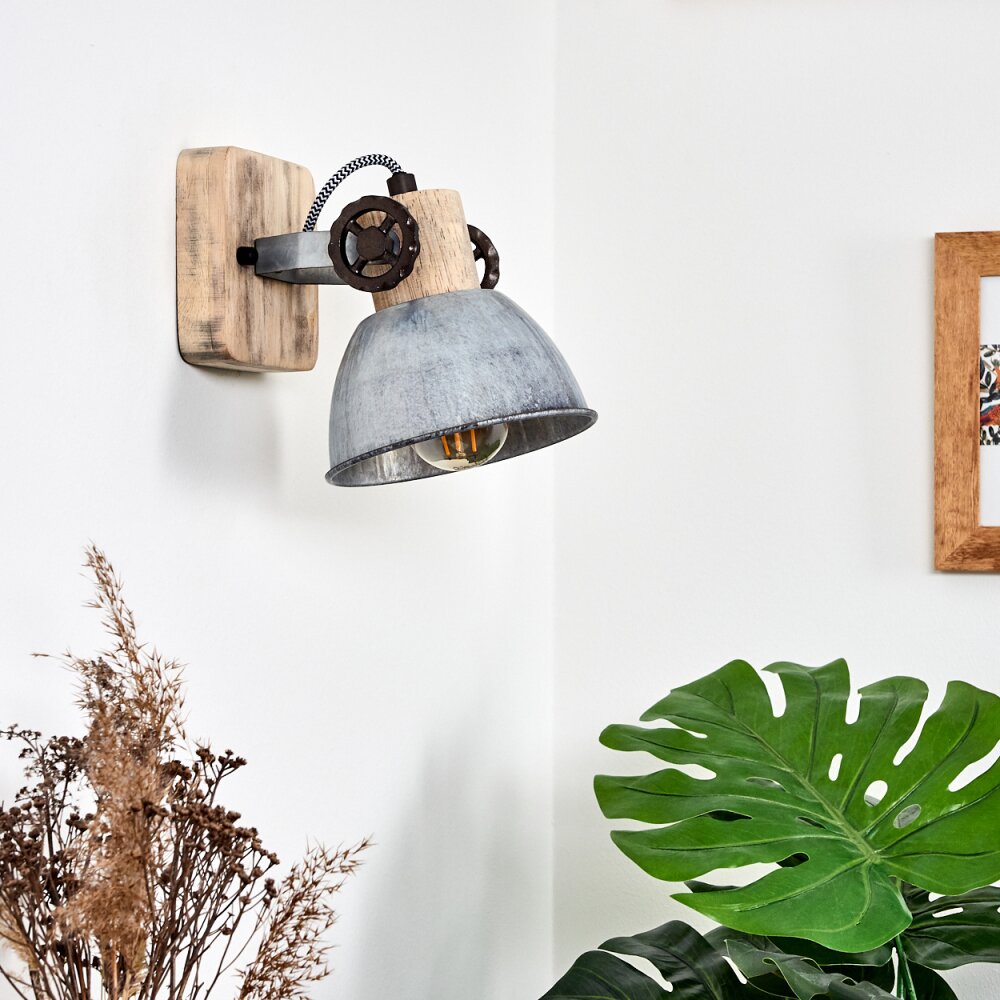 Orny Wall Light Light wood, silver, 1-light source