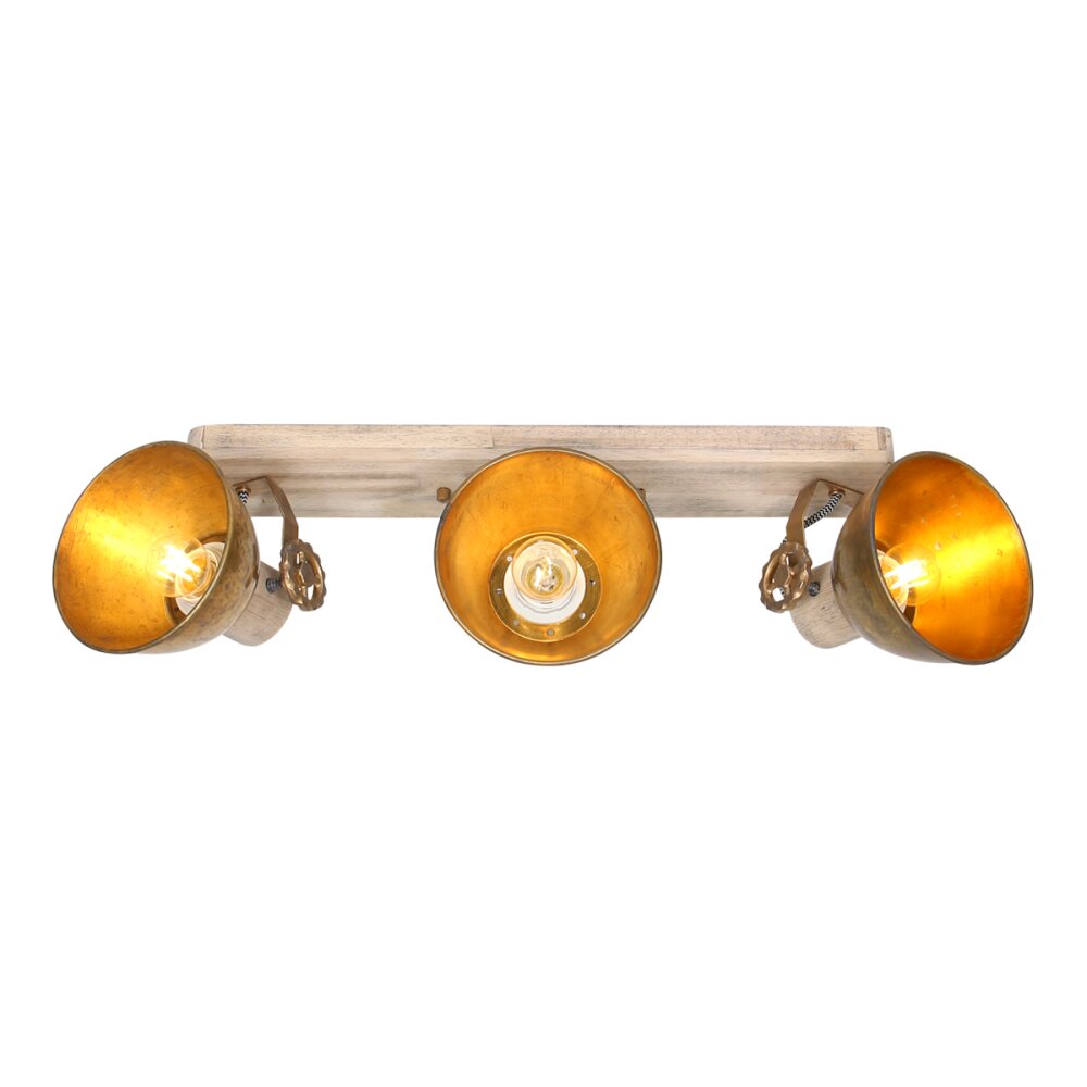 Steinhauer Gearwood Ceiling Light bronze, Light wood, 3-light sources