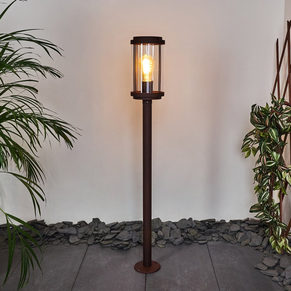 Riola path light rust-coloured, 1-light source