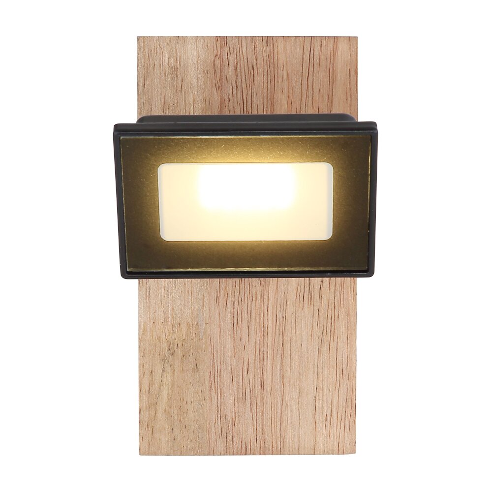 Globo JOYA Wall Light LED Light wood, black, 1-light source