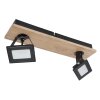 Globo JOYA Ceiling Light LED Light wood, black, 2-light sources