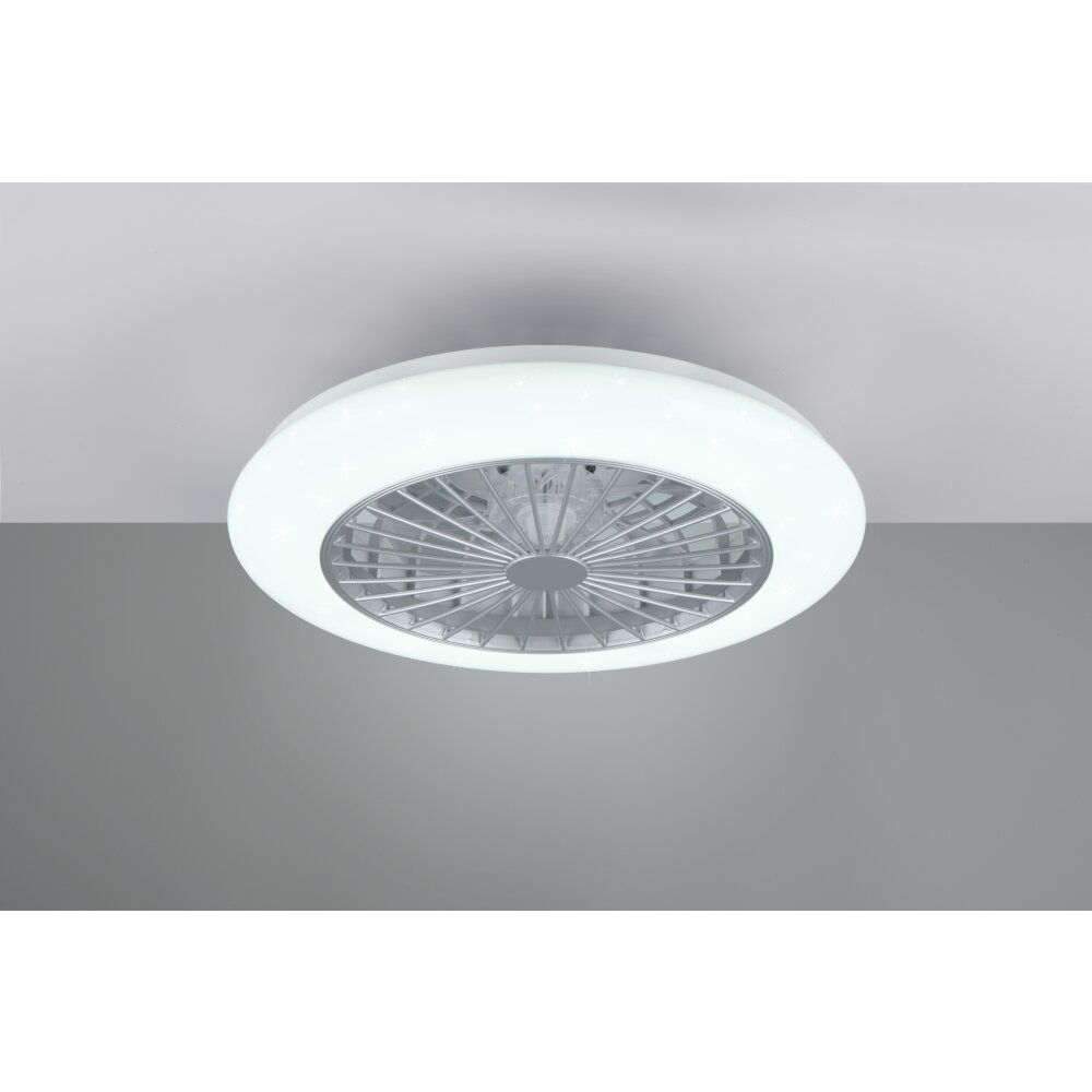 Reality Stralsund ceiling fan LED titanium, 2-light sources, Remote control
