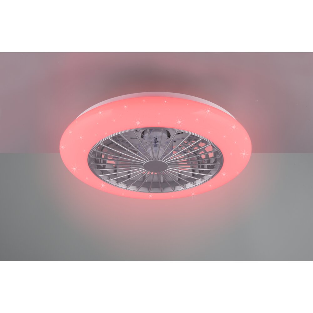 Reality Stralsund ceiling fan LED titanium, 2-light sources, Remote control