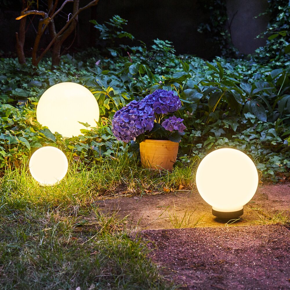 Boule lumineuse Campinas LED Noir, Blanc H3371619