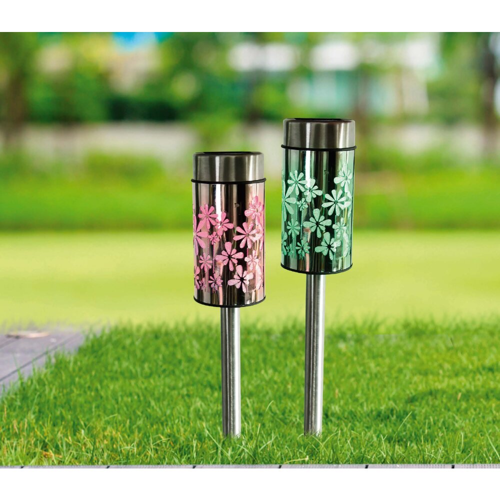 Globo  solar light LED stainless steel, 2-light sources, Colour changer