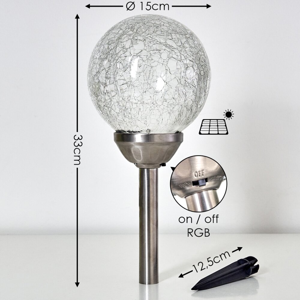 CARBONIA path light LED silver, 2-light sources, Colour changer