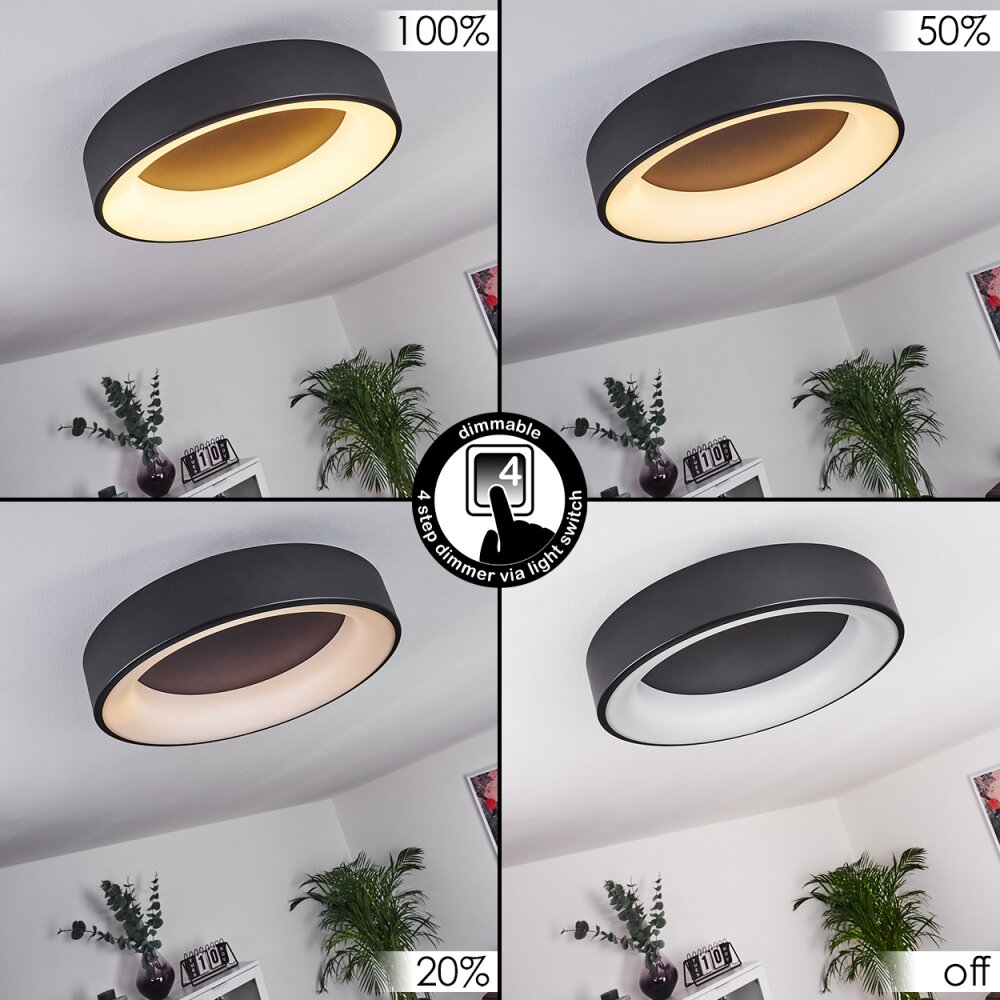 Pine Ceiling Light LED black, 1-light source