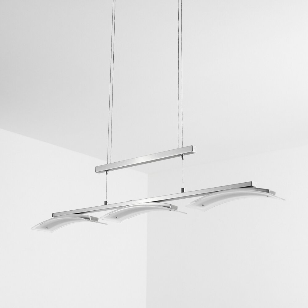 Bolonda Pendant Light LED matt nickel, 3-light sources