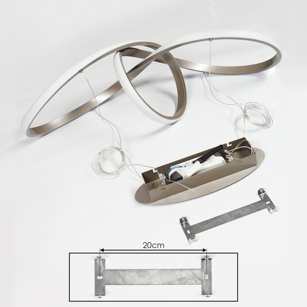 Ignal Pendant Light LED matt nickel, 1-light source