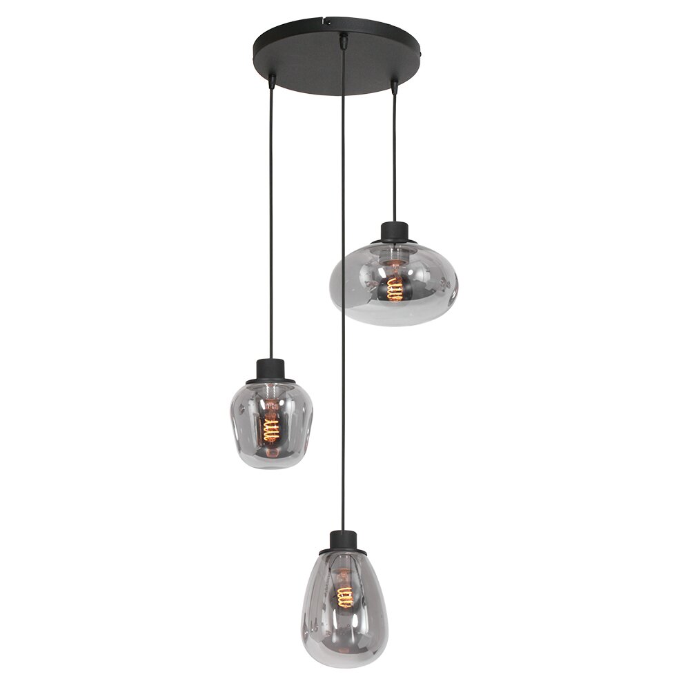 Steinhauer Reflexion Pendant Light black, 3-light sources
