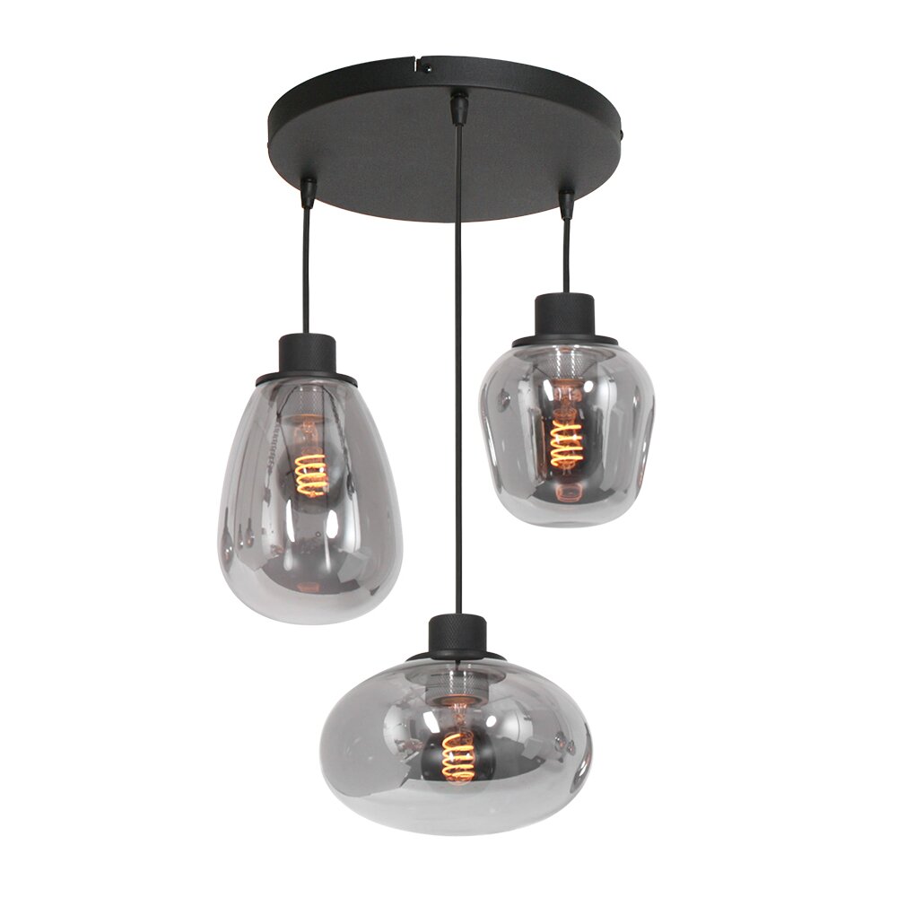 Steinhauer Reflexion Pendant Light black, 3-light sources