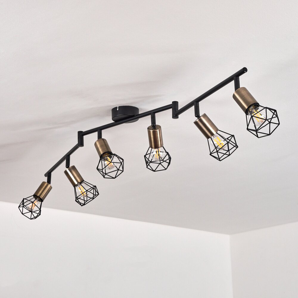 Baripada Ceiling Light brass, black, 6-light sources