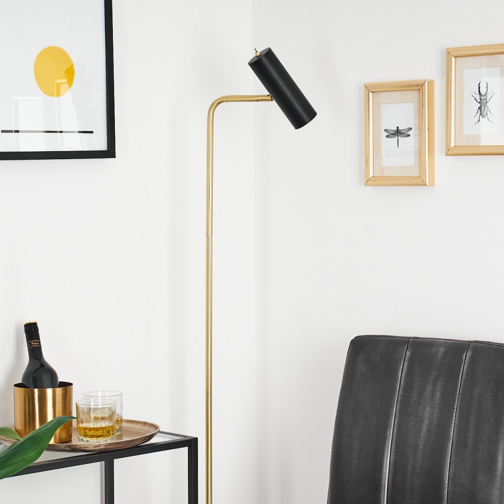 Zuoz Floor Lamp brass, black, 1-light source