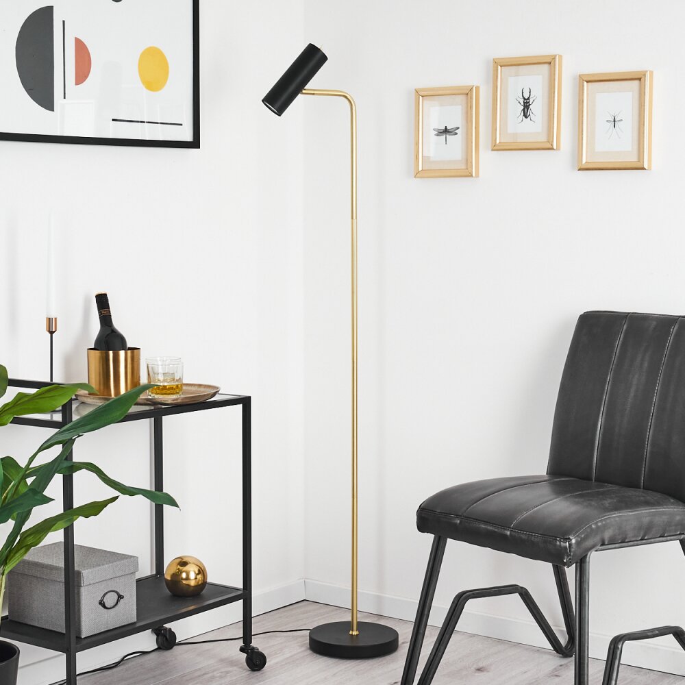 Zuoz Floor Lamp brass, black, 1-light source