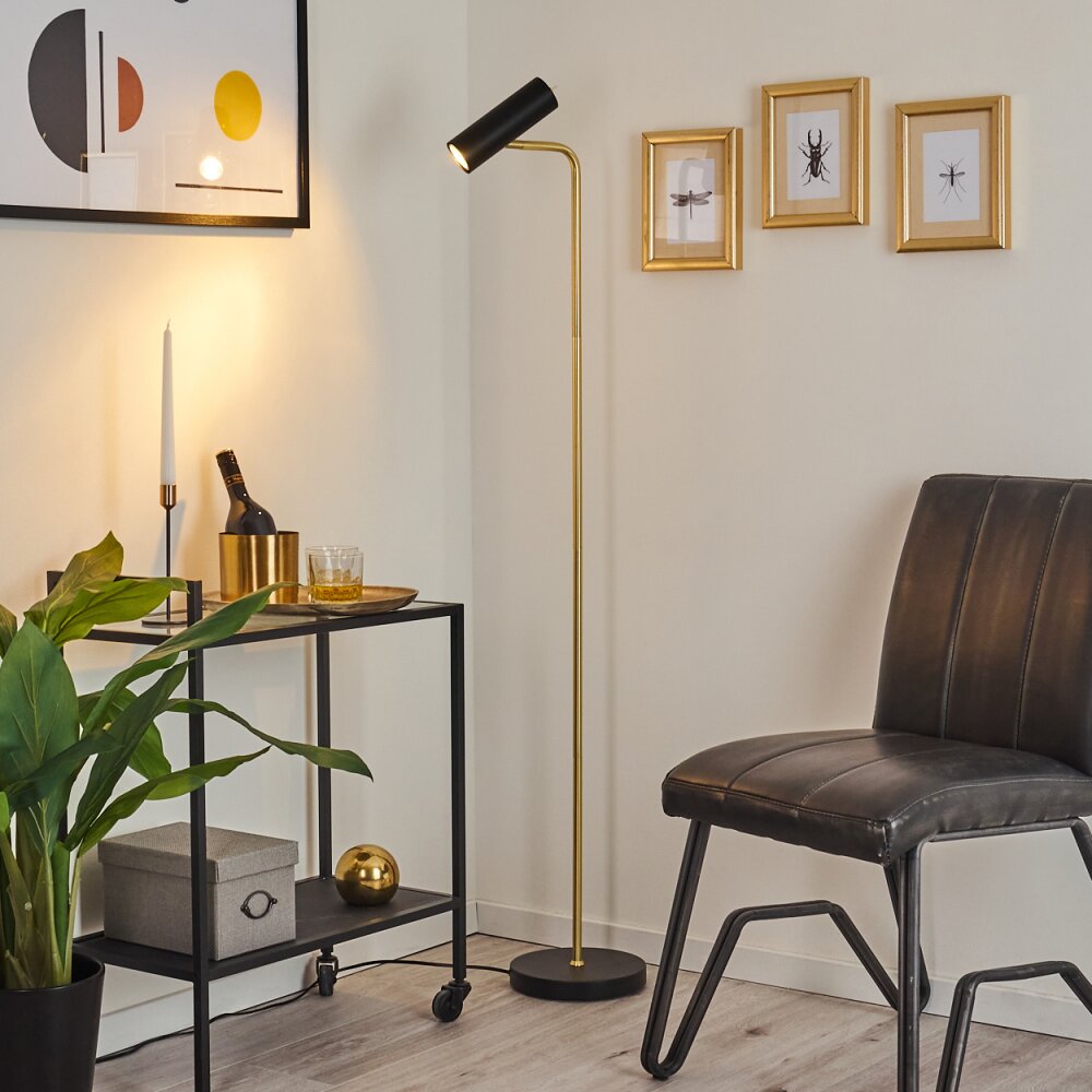 Zuoz Floor Lamp brass, black, 1-light source
