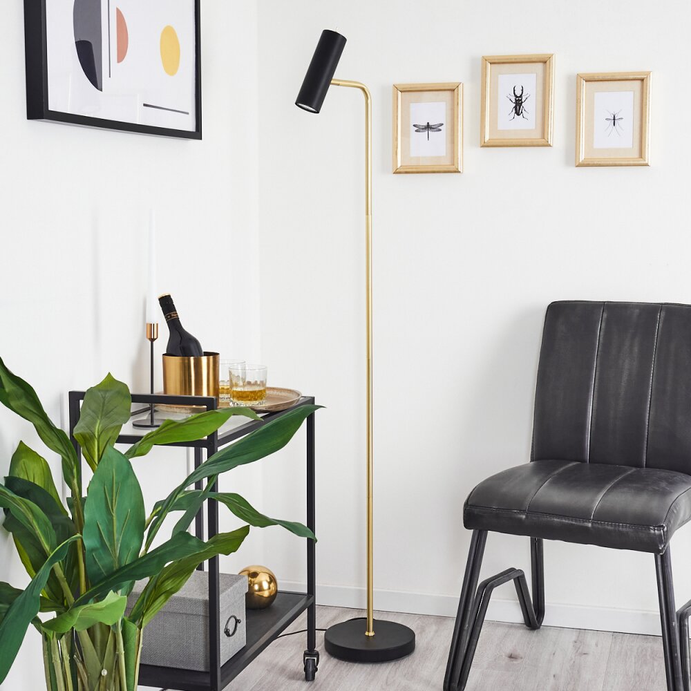 Zuoz Floor Lamp brass, black, 1-light source