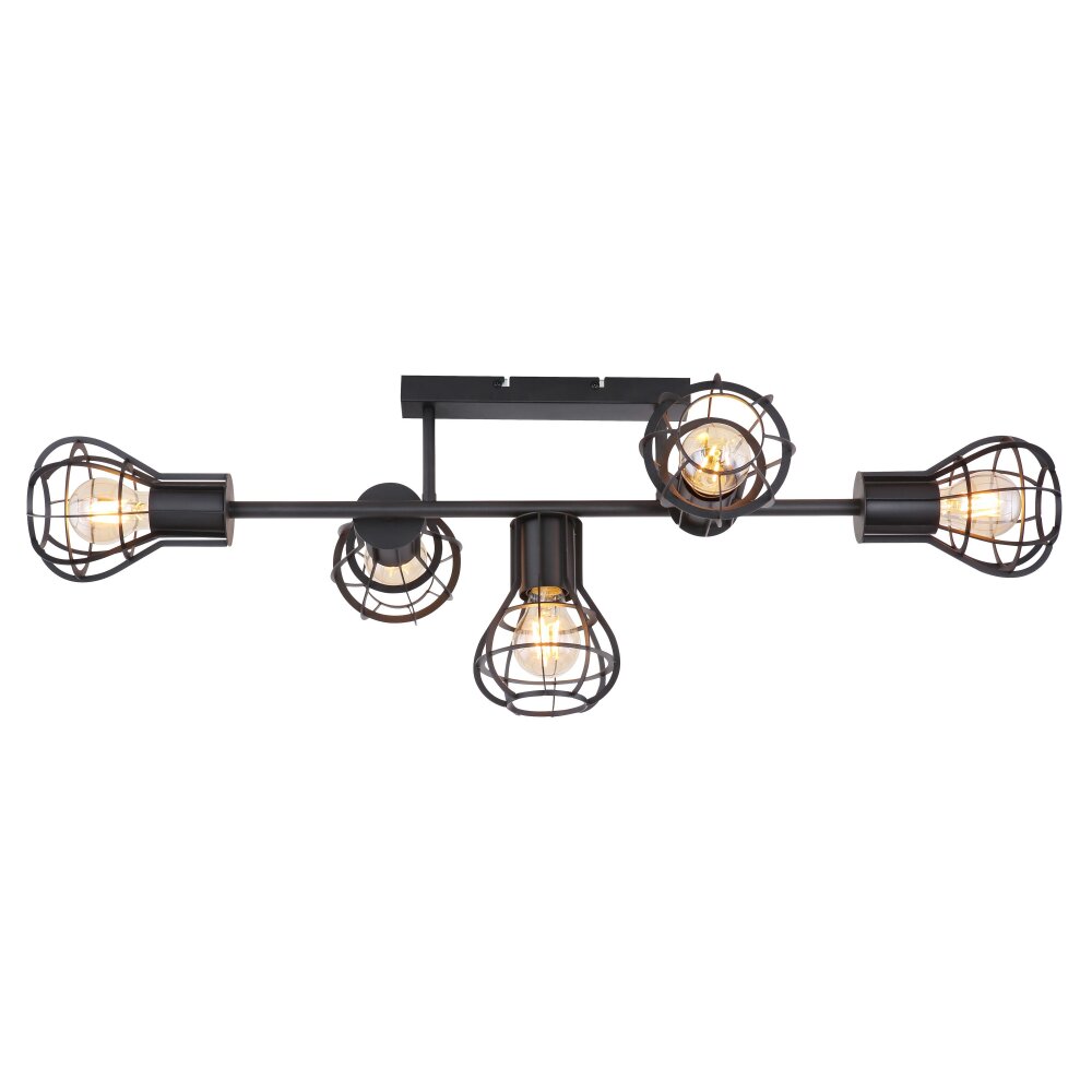 Globo CLASTRA Ceiling Light black, 5-light sources