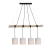 Globo ADA Pendant Light Light wood, black, 4-light sources