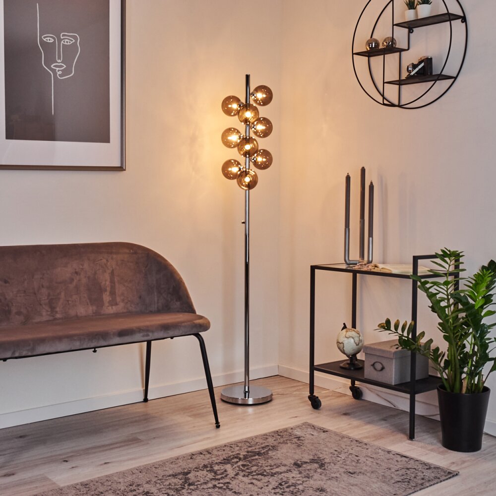 Hyco Floor Lamp chrome, 9-light sources