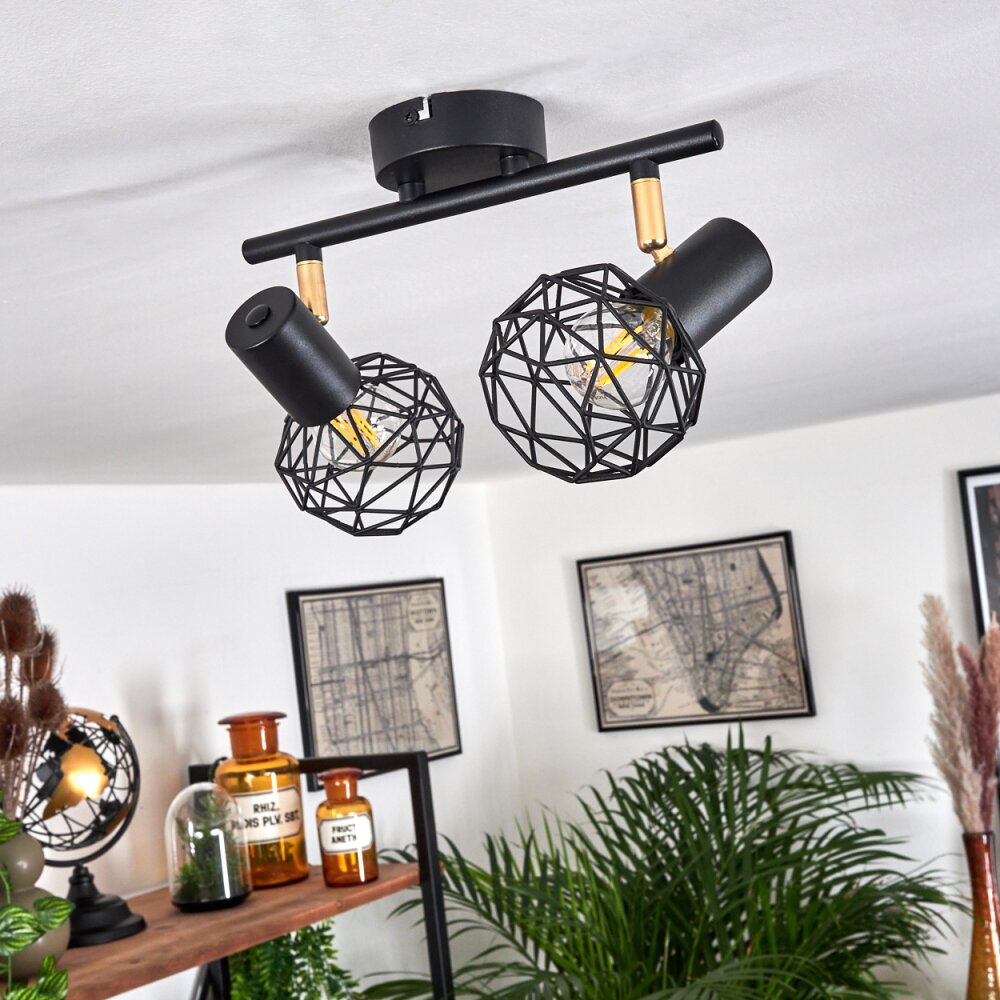 Palmira Ceiling Light gold, black, 2-light sources