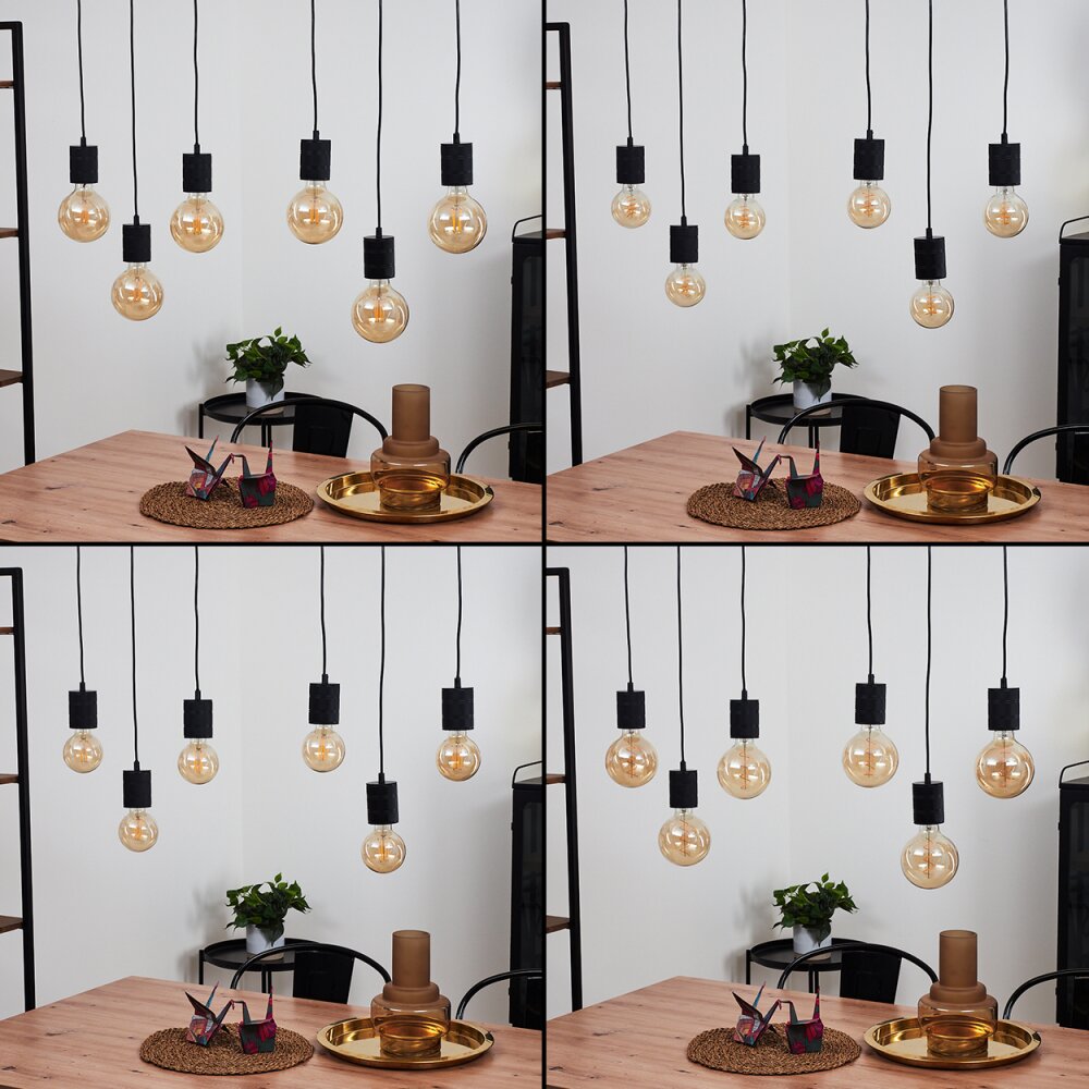 Ajaccio Ceiling Light Light wood, black, 6-light sources