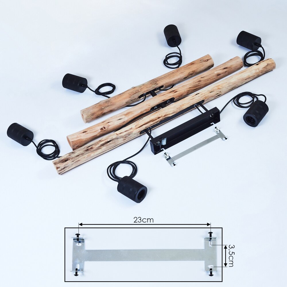 Ajaccio Ceiling Light Light wood, black, 6-light sources