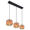 Globo GINA Pendant Light Dark wood, black, 3-light sources