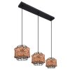 Globo GINA Pendant Light Dark wood, black, 3-light sources