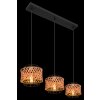 Globo GINA Pendant Light Dark wood, black, 3-light sources