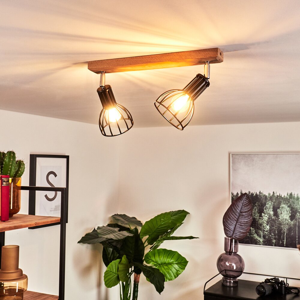 Sognefest Ceiling Light brown, chrome, 2-light sources