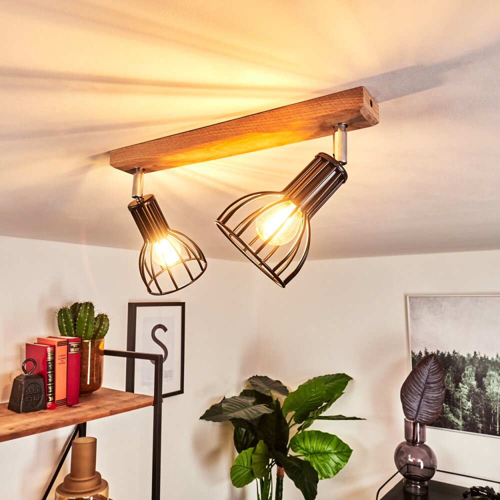 Sognefest Ceiling Light brown, chrome, 2-light sources
