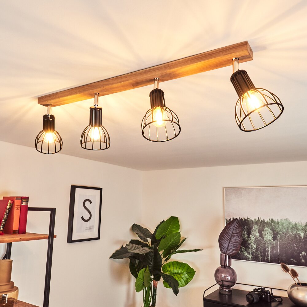 Sognefest Ceiling Light brown, chrome, 4-light sources