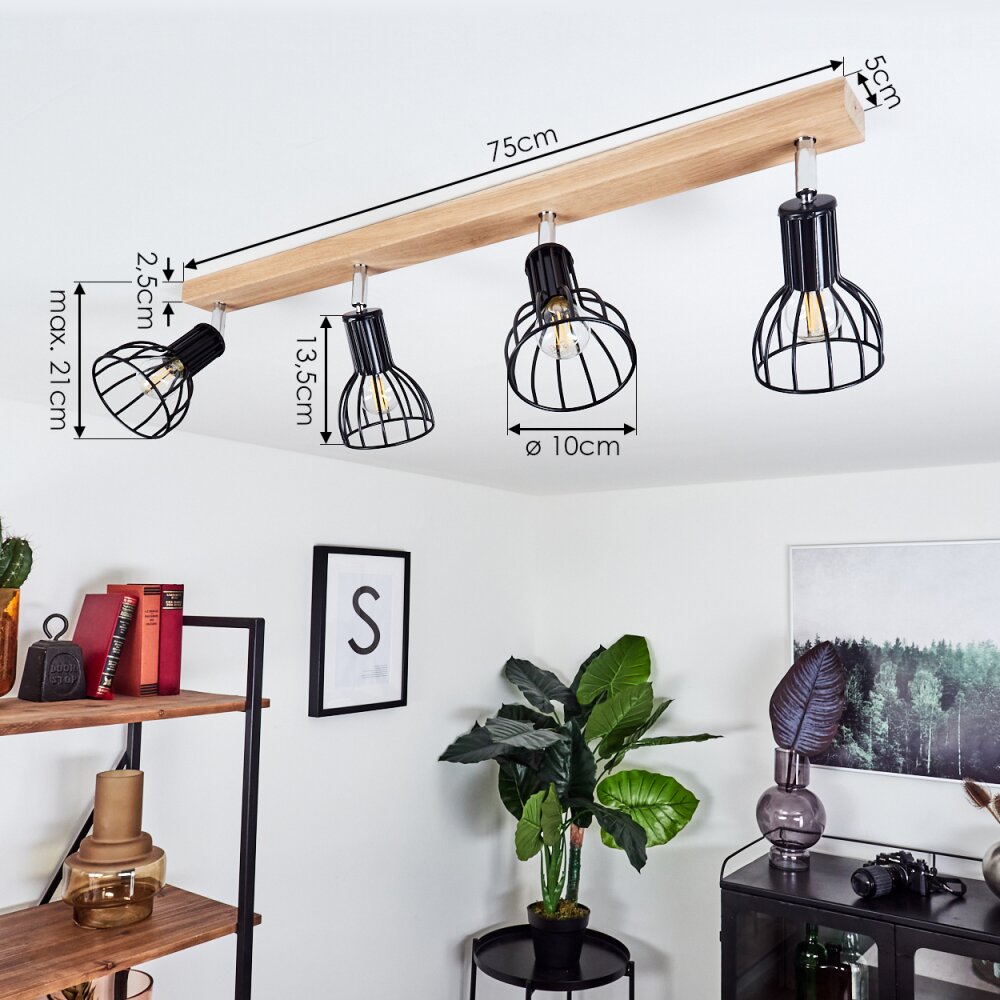 Sognefest Ceiling Light brown, chrome, 4-light sources