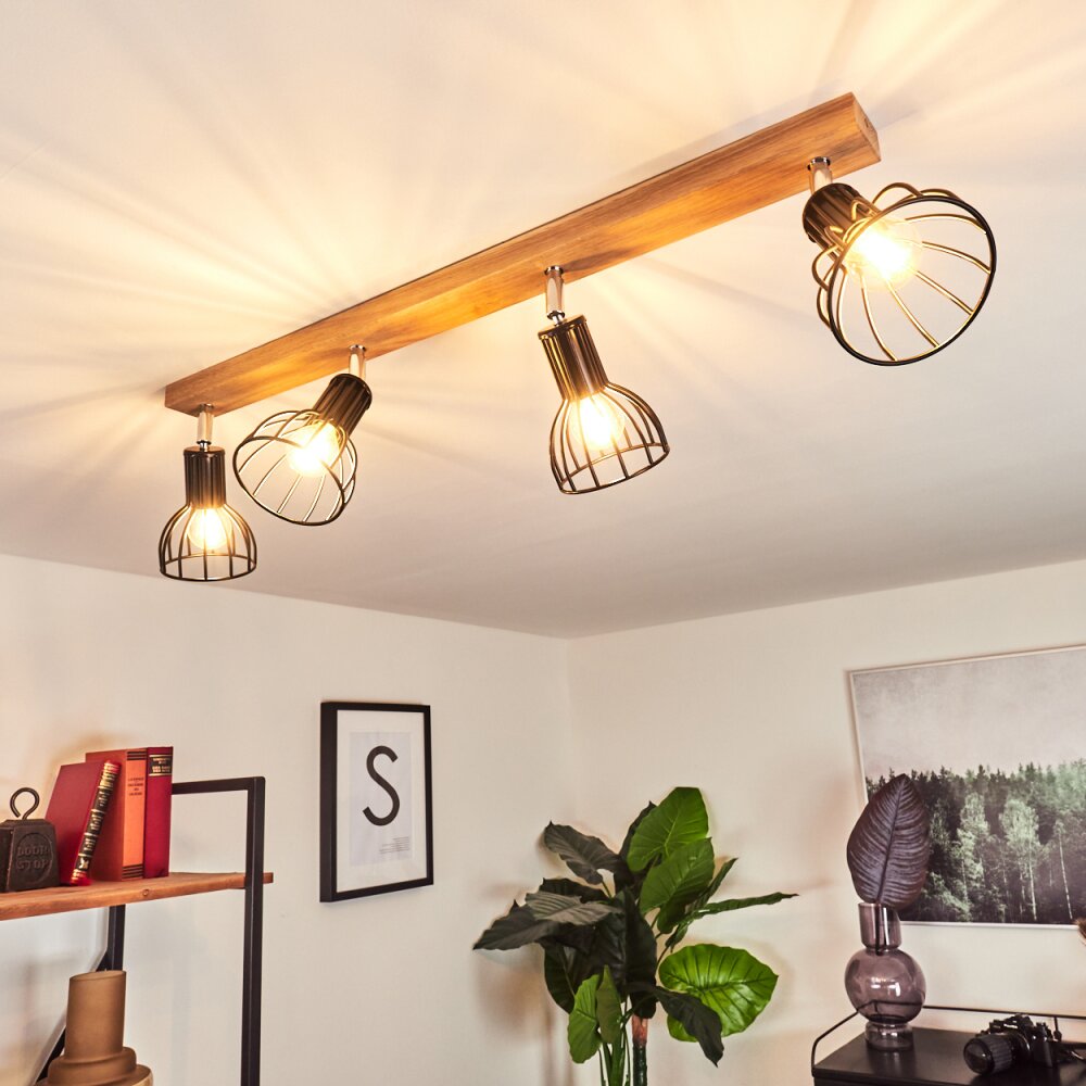 Sognefest Ceiling Light brown, chrome, 4-light sources