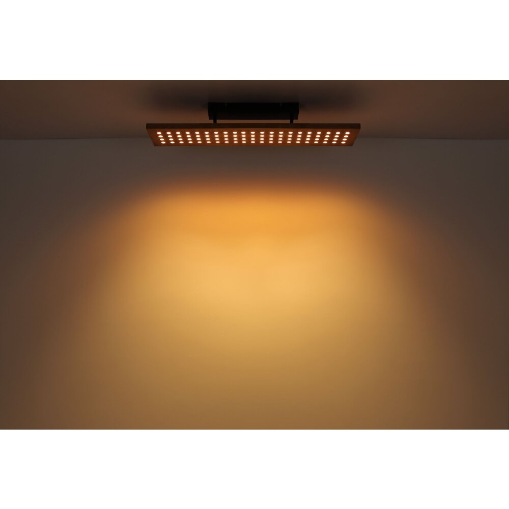 Globo DOLORES Pendant Light LED Dark wood, black, 1-light source