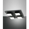 Fabas Luce Lucas Ceiling Light LED anthracite, 4-light sources