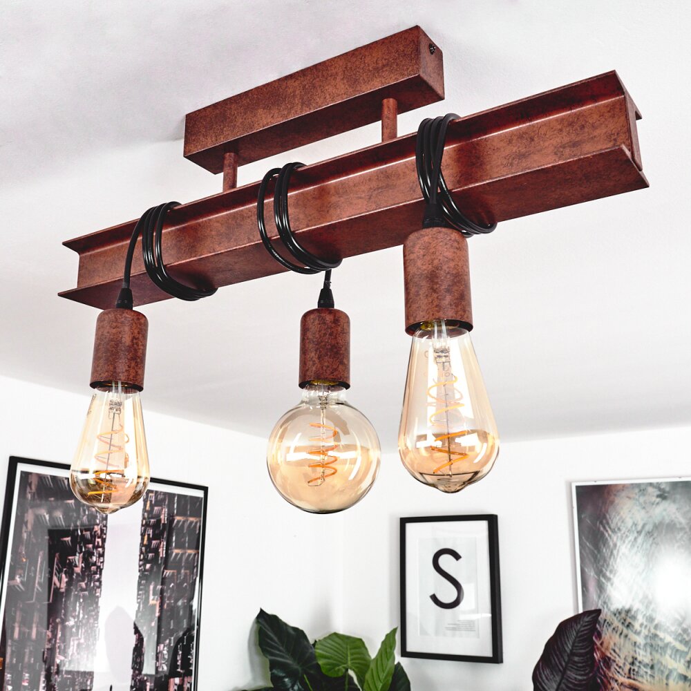 Barbengo Pendant Light rust-coloured, black, 3-light sources