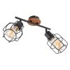 Globo WILLA Ceiling Light Dark wood, black, 2-light sources