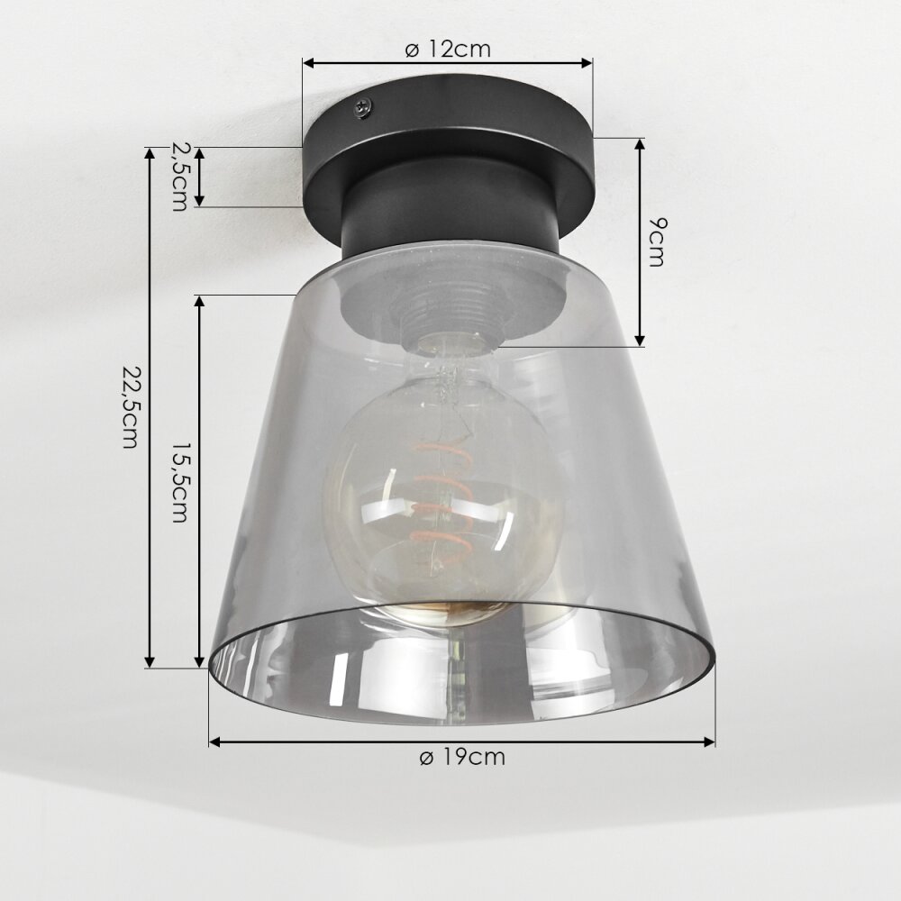 Angelshaug Ceiling Light Smoke-coloured, 1-light source