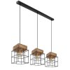 Globo MERRIL Pendant Light Light wood, black, 3-light sources