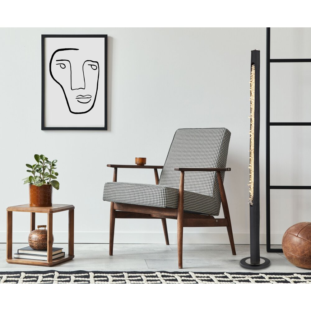 Globo FELICITAS Floor Lamp LED matt nickel, black, 1-light source main product photo