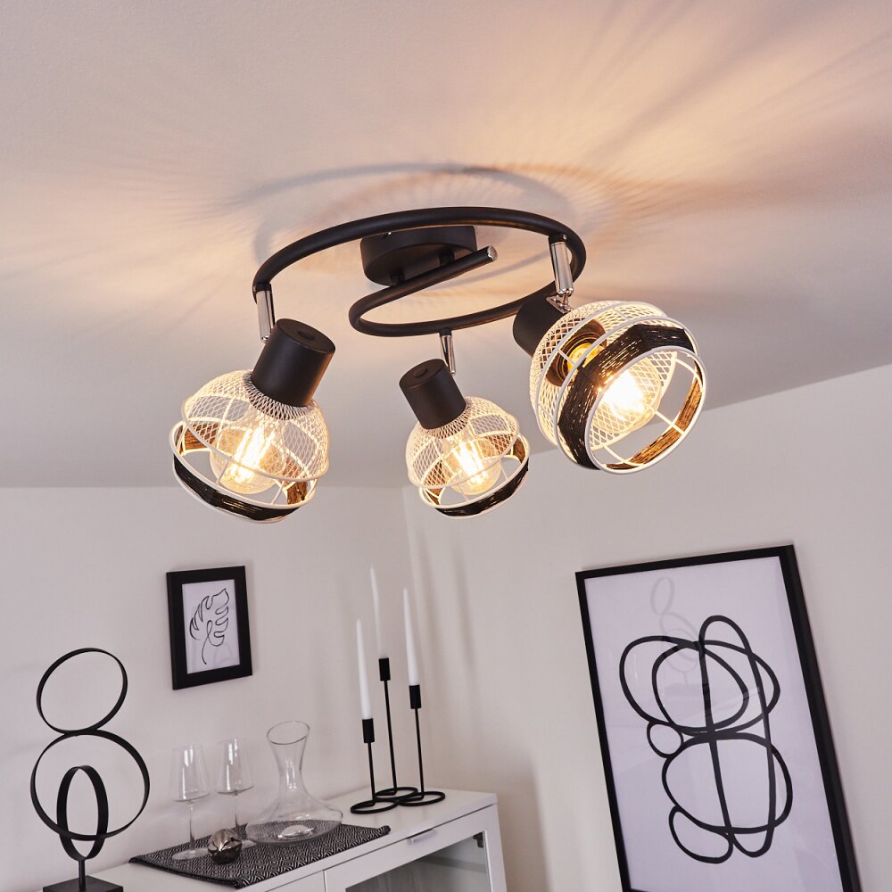 REVSBOTN Ceiling Light chrome, black, 3-light sources