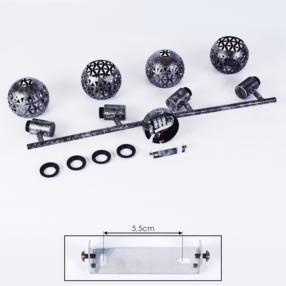 STAVIK Ceiling Light black, silver, 4-light sources