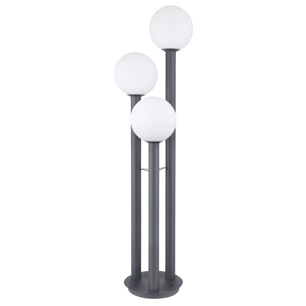 Globo LAURA path light anthracite, stainless steel, 3-light sources