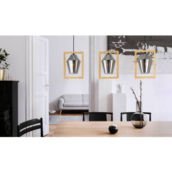 Eglo-Leuchten VIGLIONI Pendant Light brown, black, 3-light sources